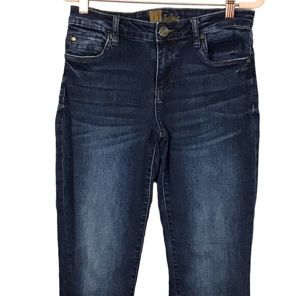 Kut from the Kloth Mid Rise Straight Slim Leg Classic Blue Rinse Jeans sz 4 x 30 - Picture 4 of 11